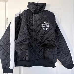 Anti Social Social Club Black and White Quilted Jacket